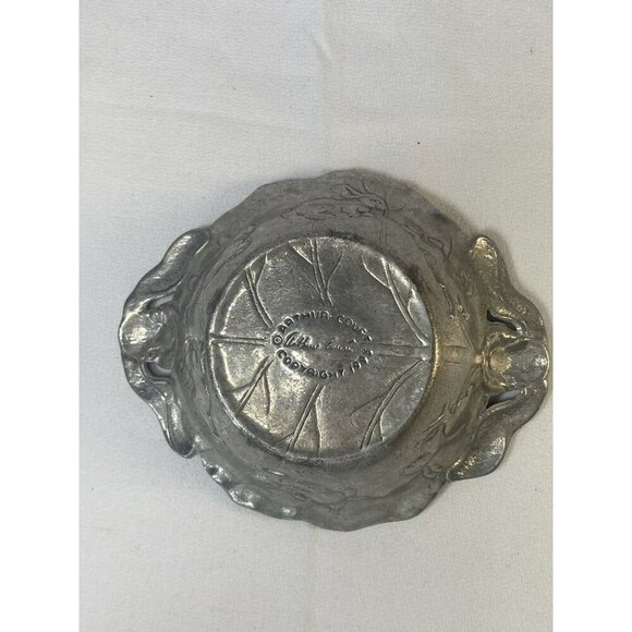 Arthur Court Bunny Rabbit Pewter Serving Bowl Dish Easter Nut Candy Vtg 7"w - Picture 3 of 10